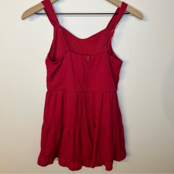 Franki by Francesca’s Girl’s Ruffle Tiered Sleeveless Romper in Red, Size 14 - Picture 6 of 10